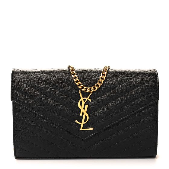 YSL QUILTED CHAIN WALLET WITH BRAND BOX